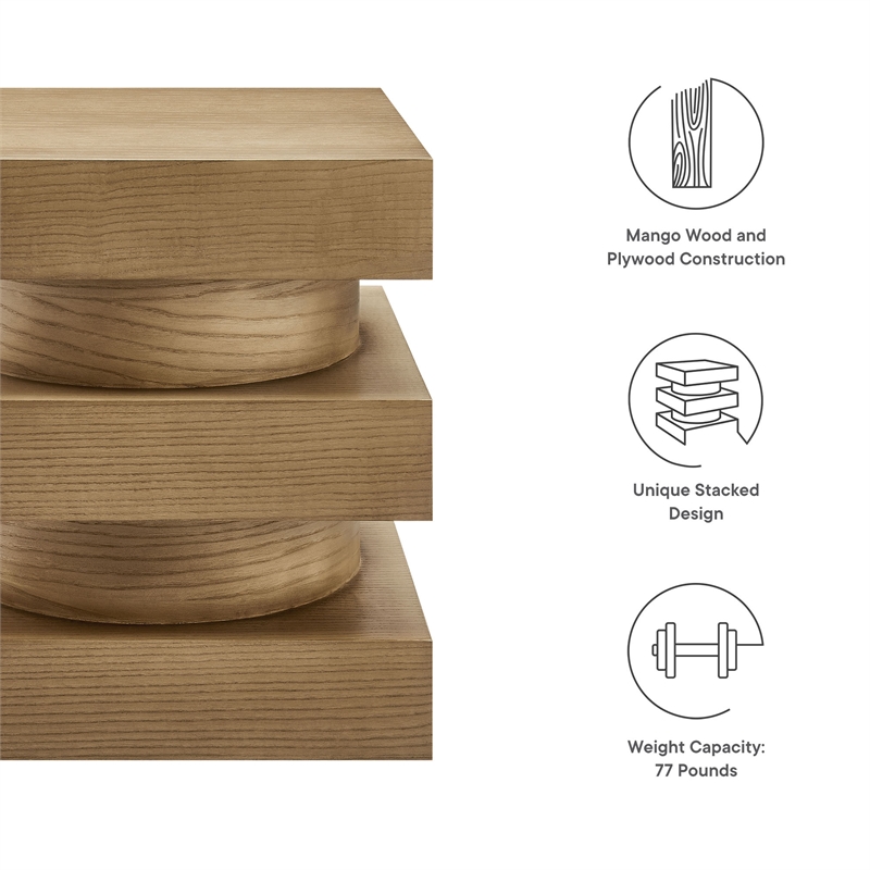 Perpetuate End Table in Caramel Ash