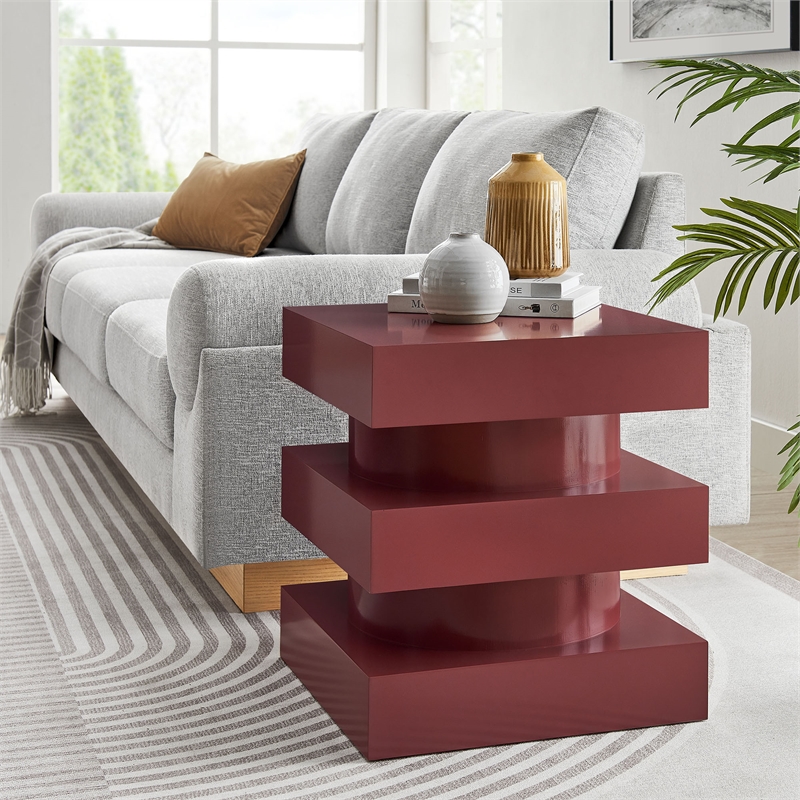 Modway Perpetuate Mango Wood End Table in Spiced Apple
