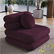 Modway Jubilee Performance Velvet Upholstered Armless Chair in Mulberry