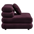 Modway Jubilee Performance Velvet Upholstered Armless Chair in Mulberry