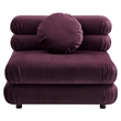 Modway Jubilee Performance Velvet Upholstered Armless Chair in Mulberry