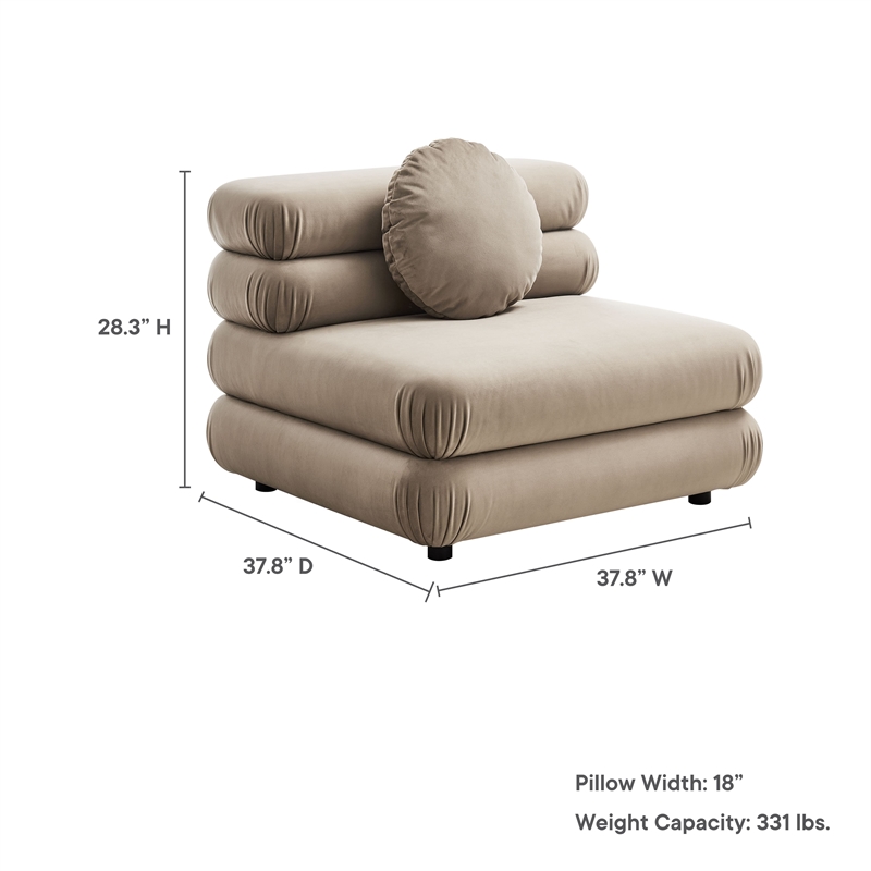 Jubilee Armless Chair in Taupe