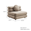 Jubilee Armless Chair in Taupe
