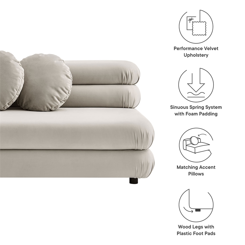 Jubilee Armless Loveseat in Almond