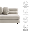 Jubilee Armless Loveseat in Almond