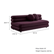 Modway Jubilee Performance Velvet Modular Armless Loveseat in Mulberry