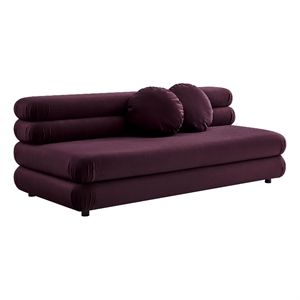 Modway Jubilee Performance Velvet Modular Armless Loveseat in Mulberry