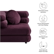 Modway Jubilee Performance Velvet Modular Corner Chair in Mulberry