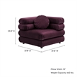 Modway Jubilee Performance Velvet Modular Corner Chair in Mulberry