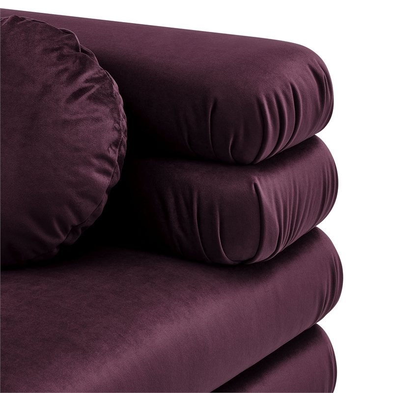 Modway Jubilee Performance Velvet Modular Corner Chair in Mulberry