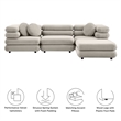 Jubilee 4-Piece Sectional Sofa in Almond
