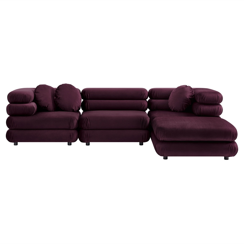 Jubilee 4-Piece Sectional Sofa in Mulberry