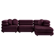 Jubilee 4-Piece Sectional Sofa in Mulberry