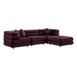 Jubilee 4-Piece Sectional Sofa in Mulberry