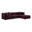 Jubilee 4-Piece Sectional Sofa in Mulberry