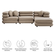 Jubilee 4-Piece Sectional Sofa in Taupe