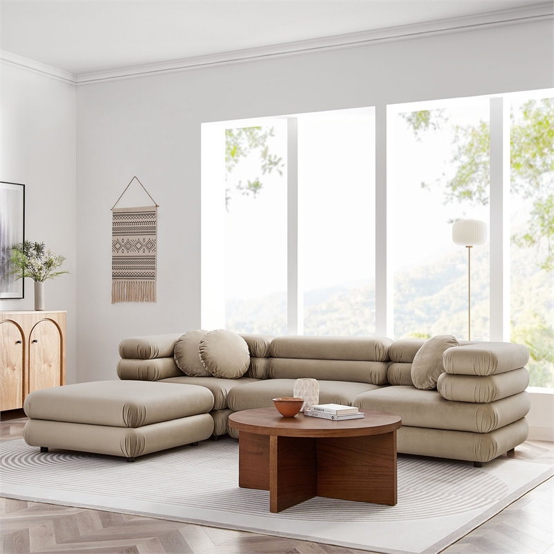 Jubilee 4-Piece Sectional Sofa in Taupe