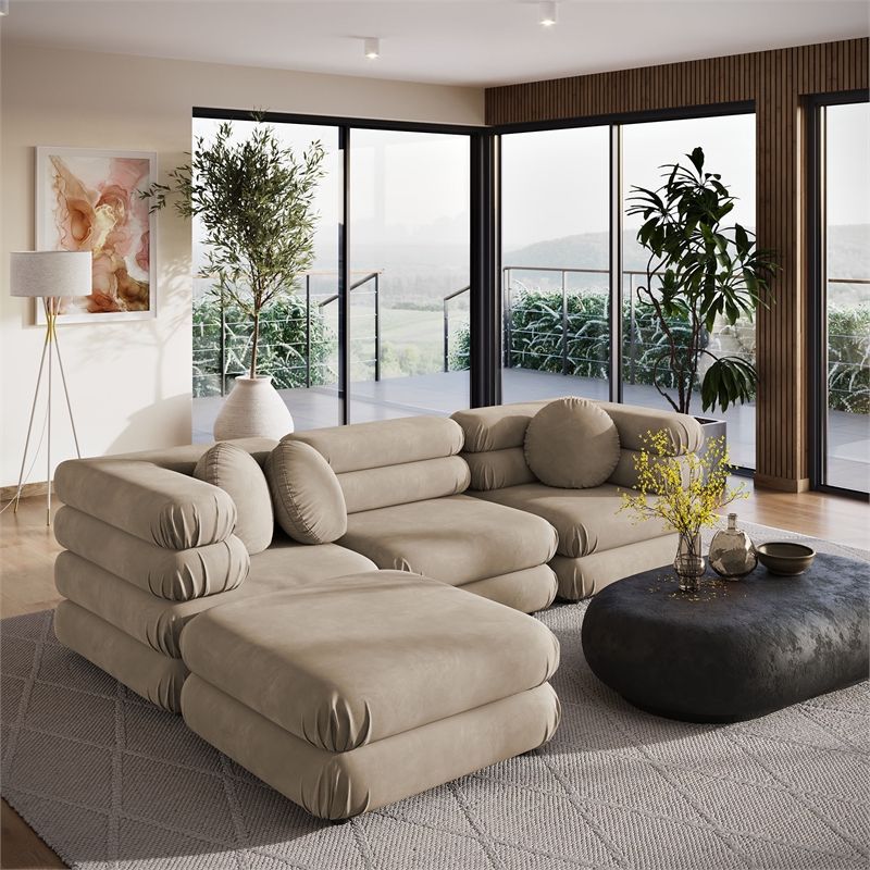 Jubilee 4-Piece Sectional Sofa in Taupe