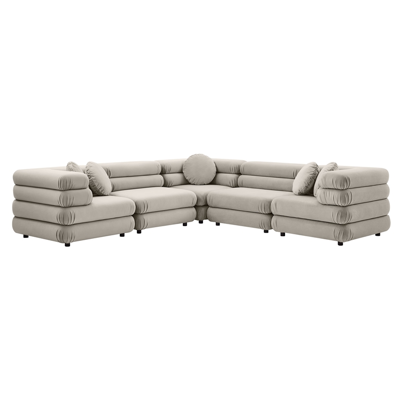 Jubilee 5-Piece Sectional Sofa in Almond