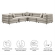 Jubilee 5-Piece Sectional Sofa in Almond