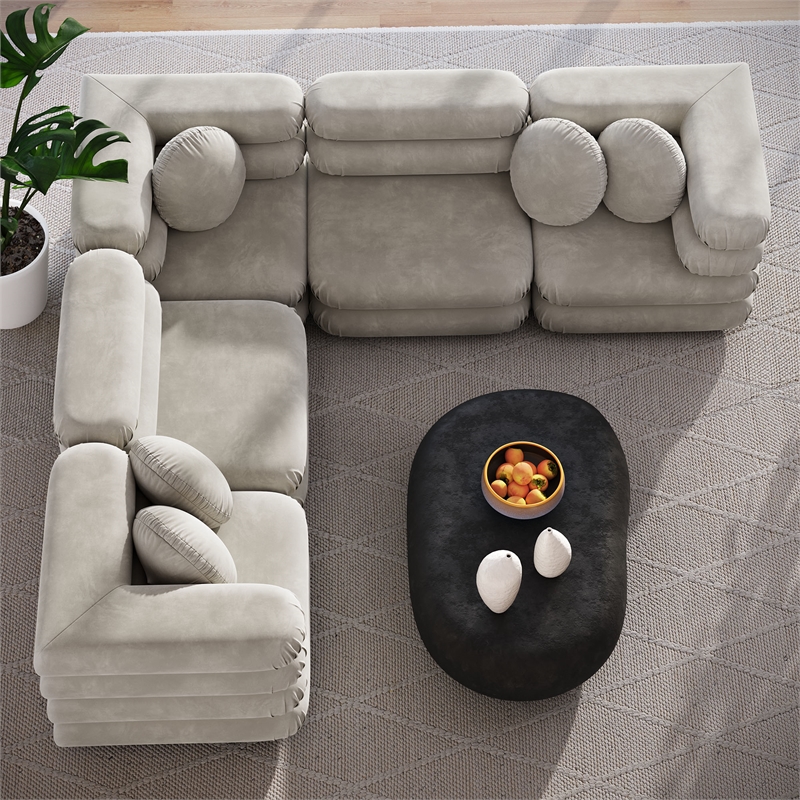 Jubilee 5-Piece Sectional Sofa in Almond