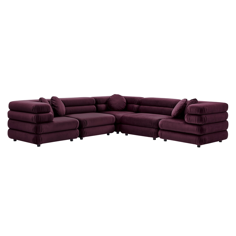 Jubilee 5-Piece Sectional Sofa in Mulberry