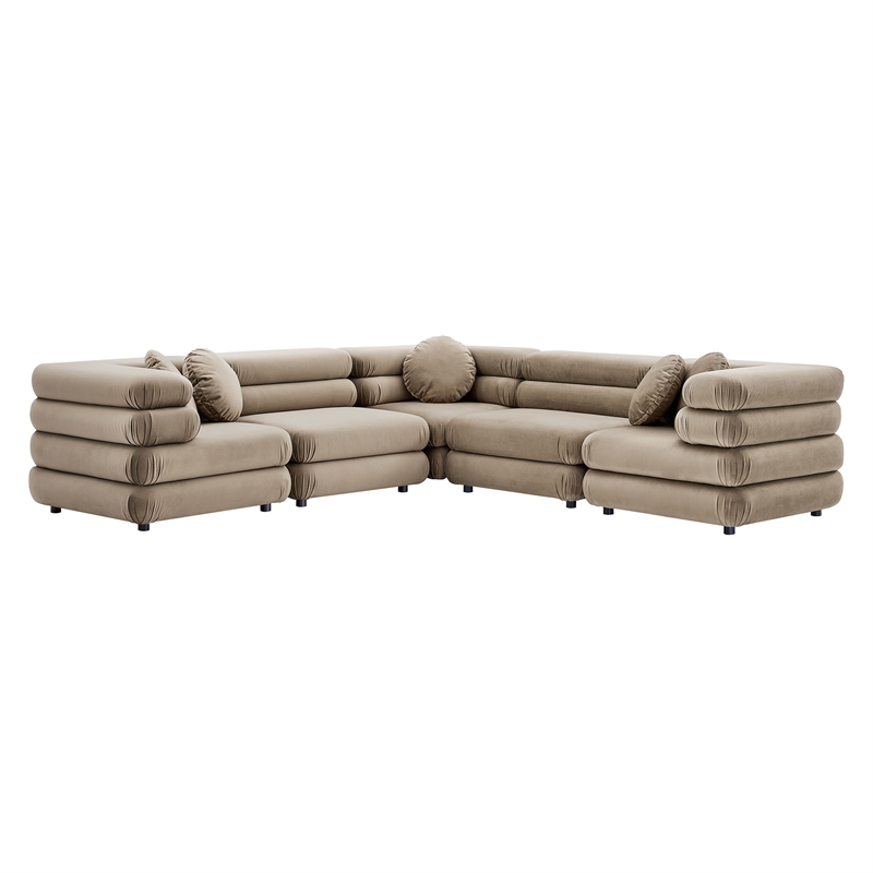 Jubilee 5-Piece Sectional Sofa in Taupe