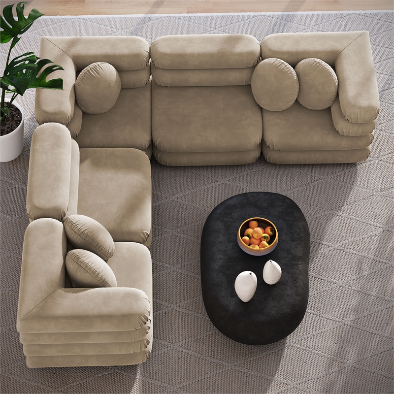 Jubilee 5-Piece Sectional Sofa in Taupe