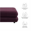 Modway Jubilee Performance Velvet Ottoman in Mulberry