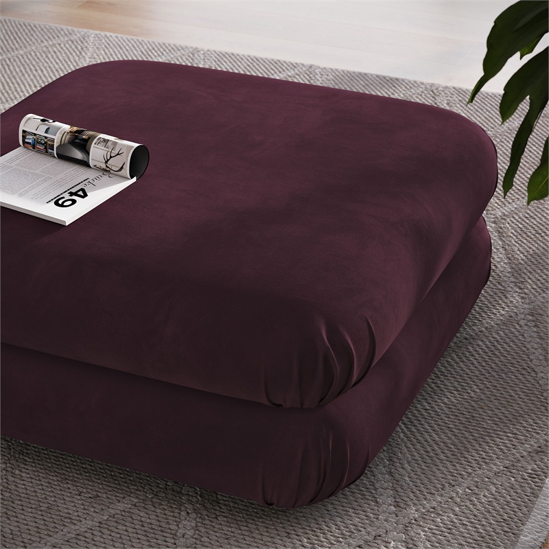 Modway Jubilee Performance Velvet Ottoman in Mulberry