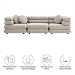 Jubilee 3-Piece Sectional Sofa in Almond