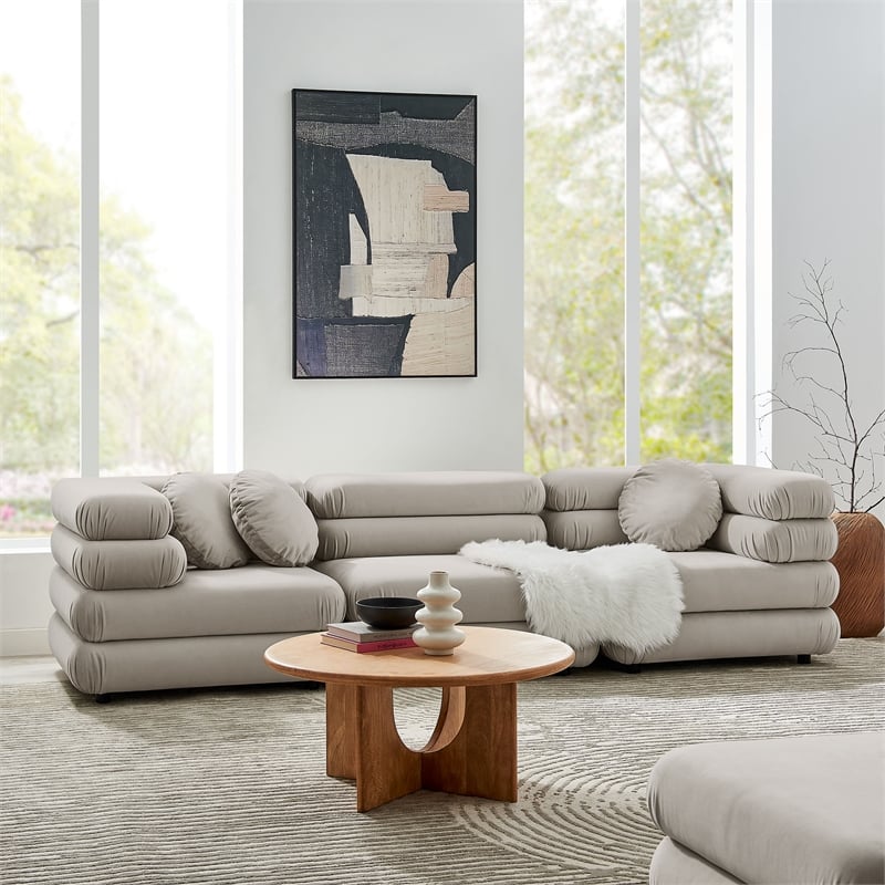 Jubilee 3-Piece Sectional Sofa in Almond