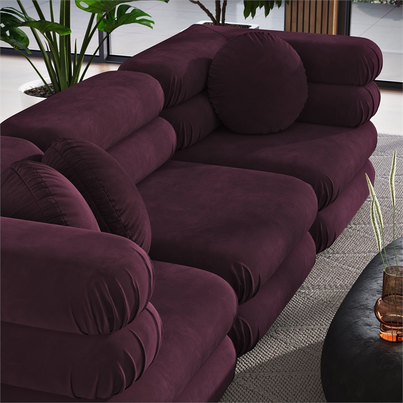 Jubilee 3-Piece Sectional Sofa in Mulberry