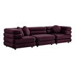 Jubilee 3-Piece Sectional Sofa in Mulberry