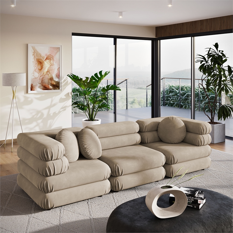 Jubilee 3-Piece Sectional Sofa in Taupe