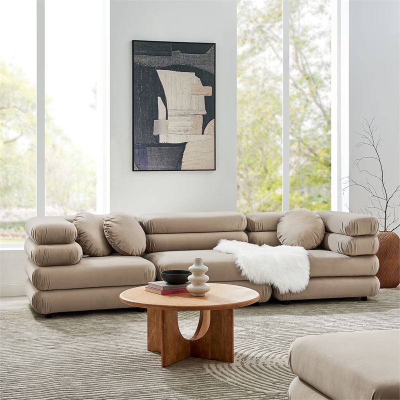 Jubilee 3-Piece Sectional Sofa in Taupe
