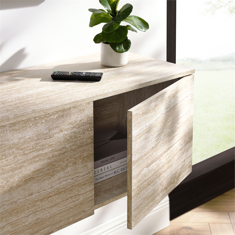 Terra TV Stand in Travertine