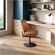 Modway Lippa Vegan Leather Upholstered Swivel Dining Chair in Black Tan