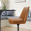 Modway Lippa Vegan Leather Upholstered Swivel Dining Chair in Black Tan