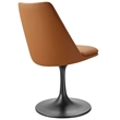 Modway Lippa Vegan Leather Upholstered Swivel Dining Chair in Black Tan