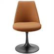 Modway Lippa Vegan Leather Upholstered Swivel Dining Chair in Black Tan