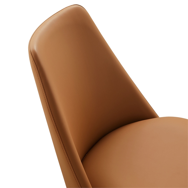 Modway Lippa Vegan Leather Upholstered Swivel Dining Chair in Black Tan