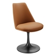 Modway Lippa Vegan Leather Upholstered Swivel Dining Chair in Black Tan