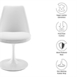 Lippa Swivel Dining Chair in White White