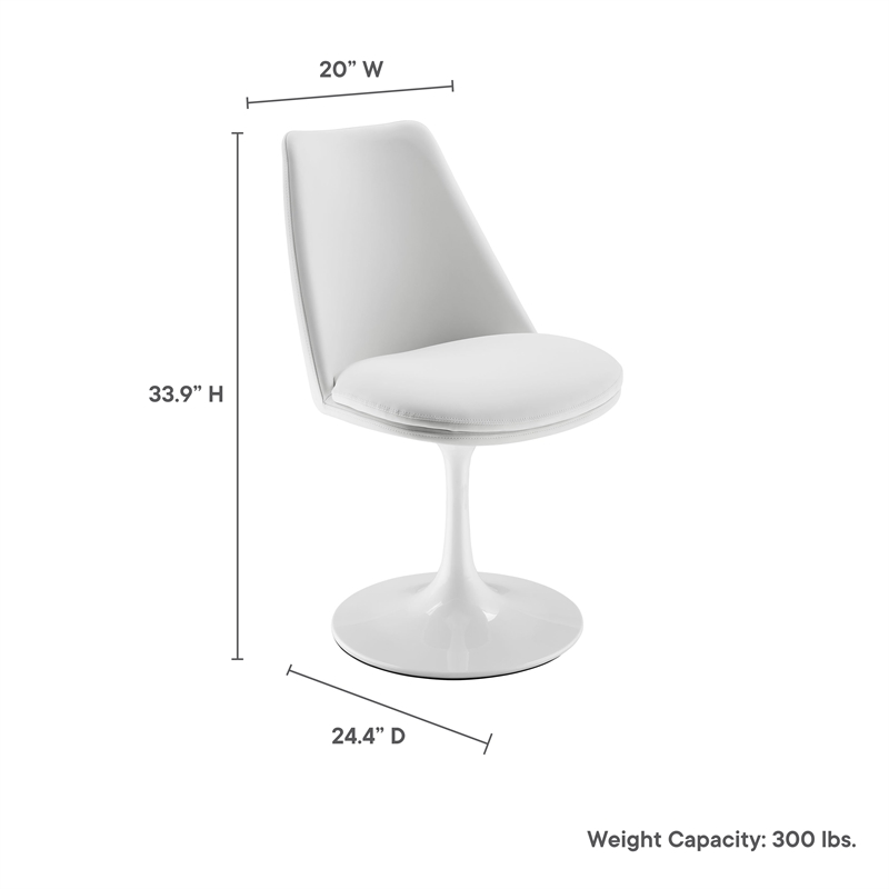 Lippa Swivel Dining Chair in White White