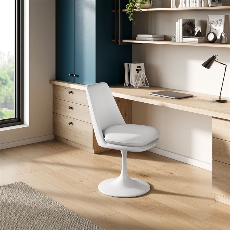 Lippa Swivel Dining Chair in White White