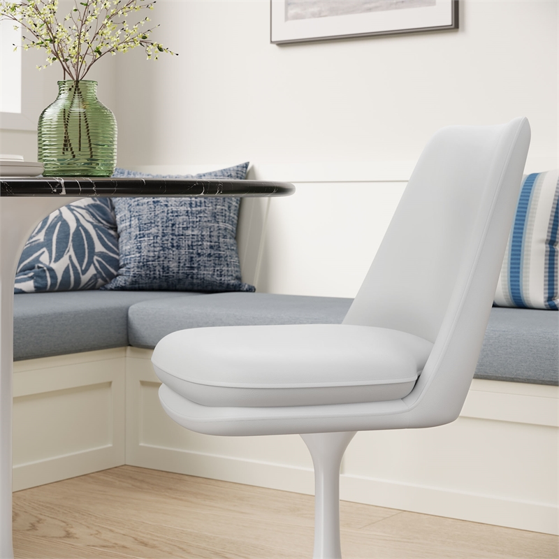Lippa Swivel Dining Chair in White White