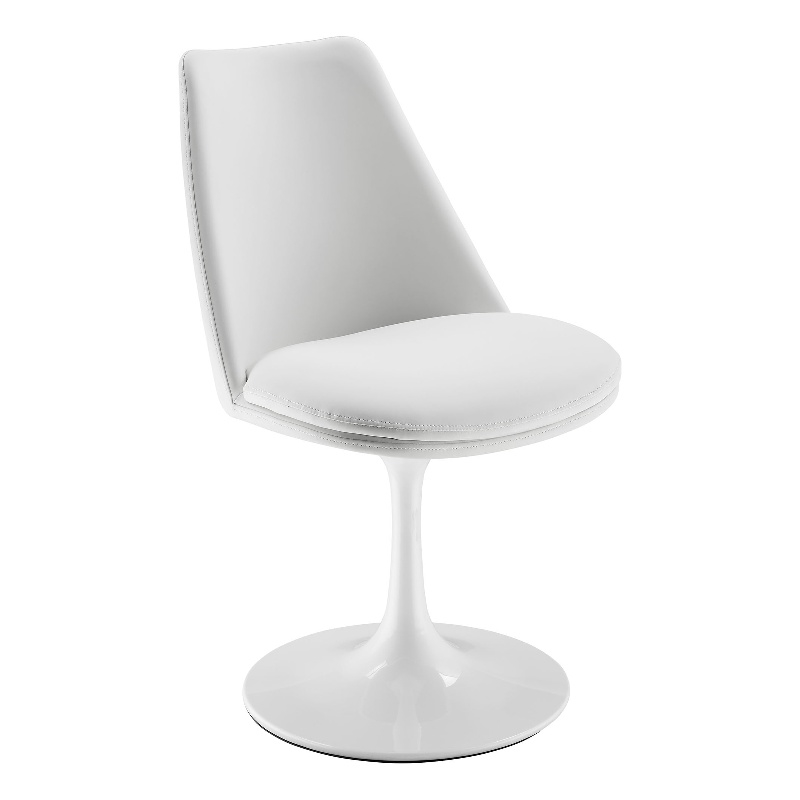Lippa Swivel Dining Chair in White White