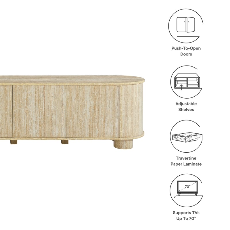 Overture TV Stand in Travertine