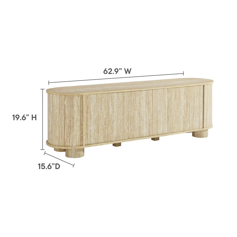 Overture TV Stand in Travertine
